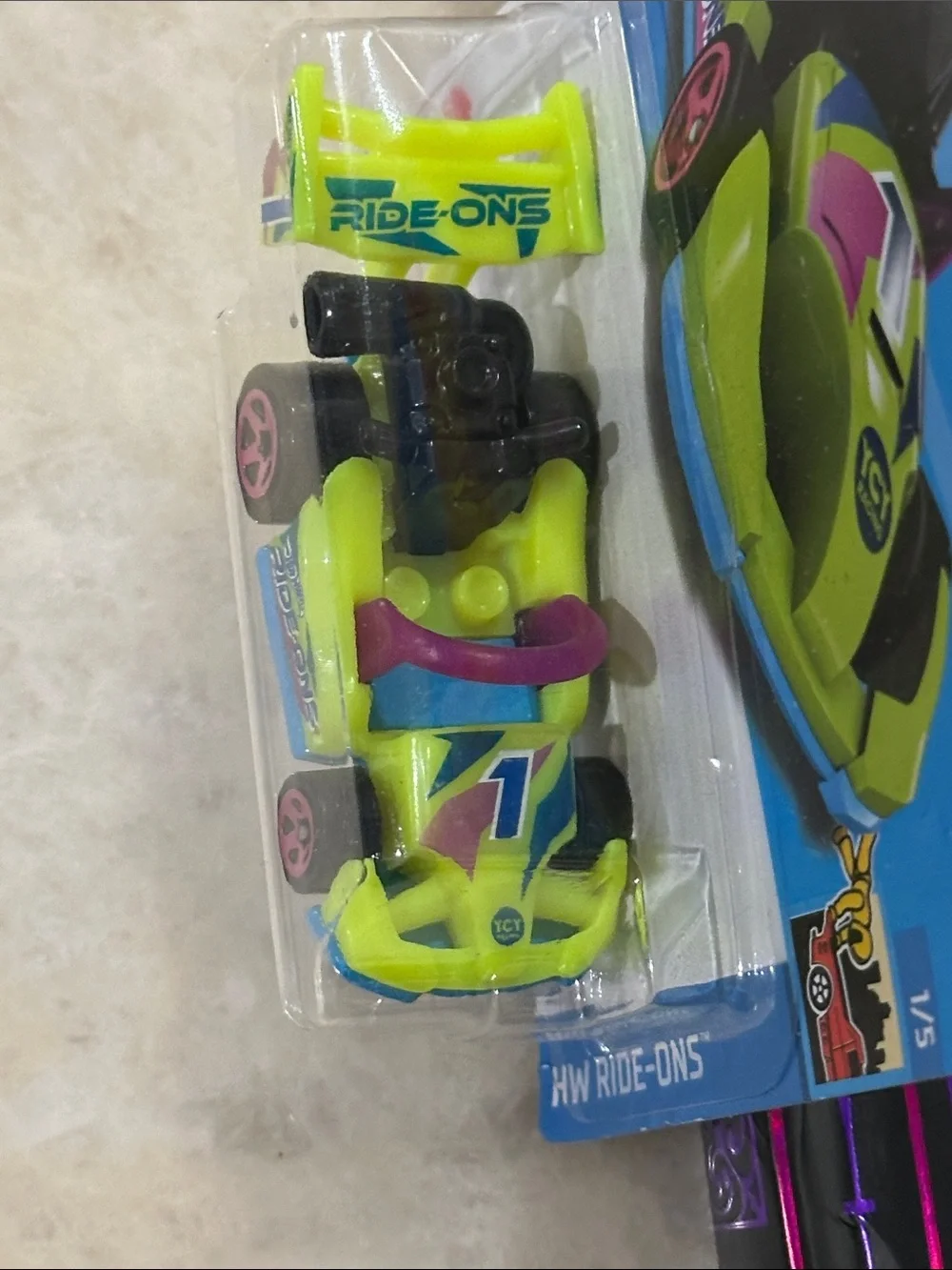 Hot Wheels Let's Go Lime Green & Purple Ride-On Toy Car